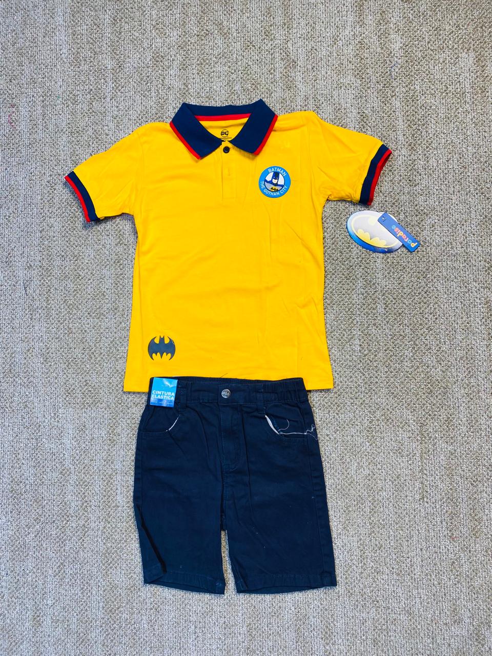 Set 2 piezas batman short camisa amarilla polo niño C9-BA-1073N 590490