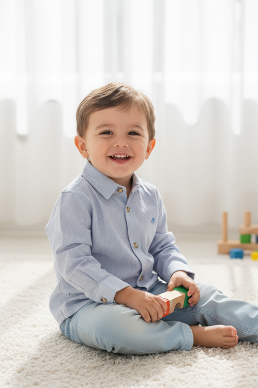 Camisa líneas azul  formal niño Up Baby 46339-184022