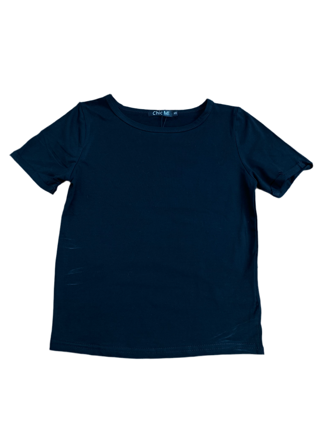 Camisa crop top basic algodón camiseta negra CTD1154-10 395280