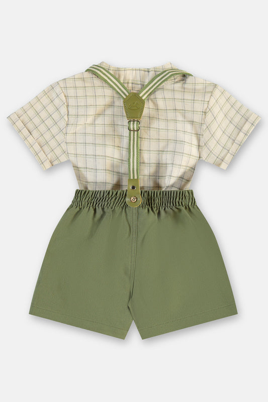 Set conjunto formal tirantes bebe niño verde Up Baby 46408-000106