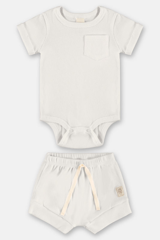 Set conjunto bebe niño mameluco blanco Up Baby 46518-000106