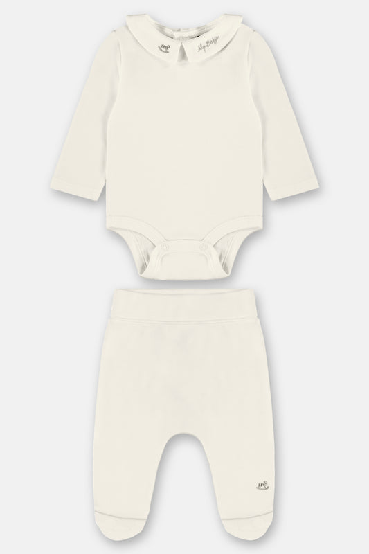 Set conjunto mameluco pantalon blanco bebe niño niña pijama up baby 46845-000106