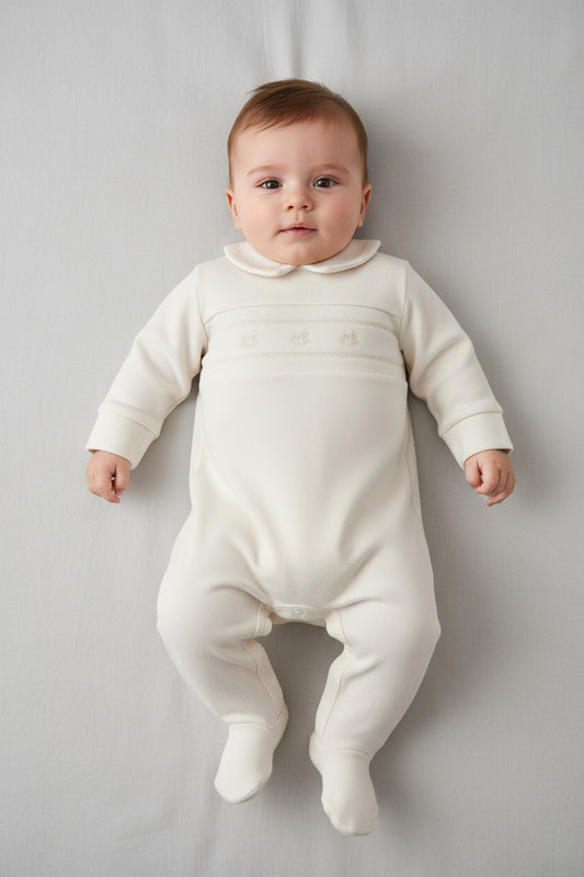 Pijama enterizo blanco bebe niño niña Up Baby 46846-000106 salida hospital mameluco nb
