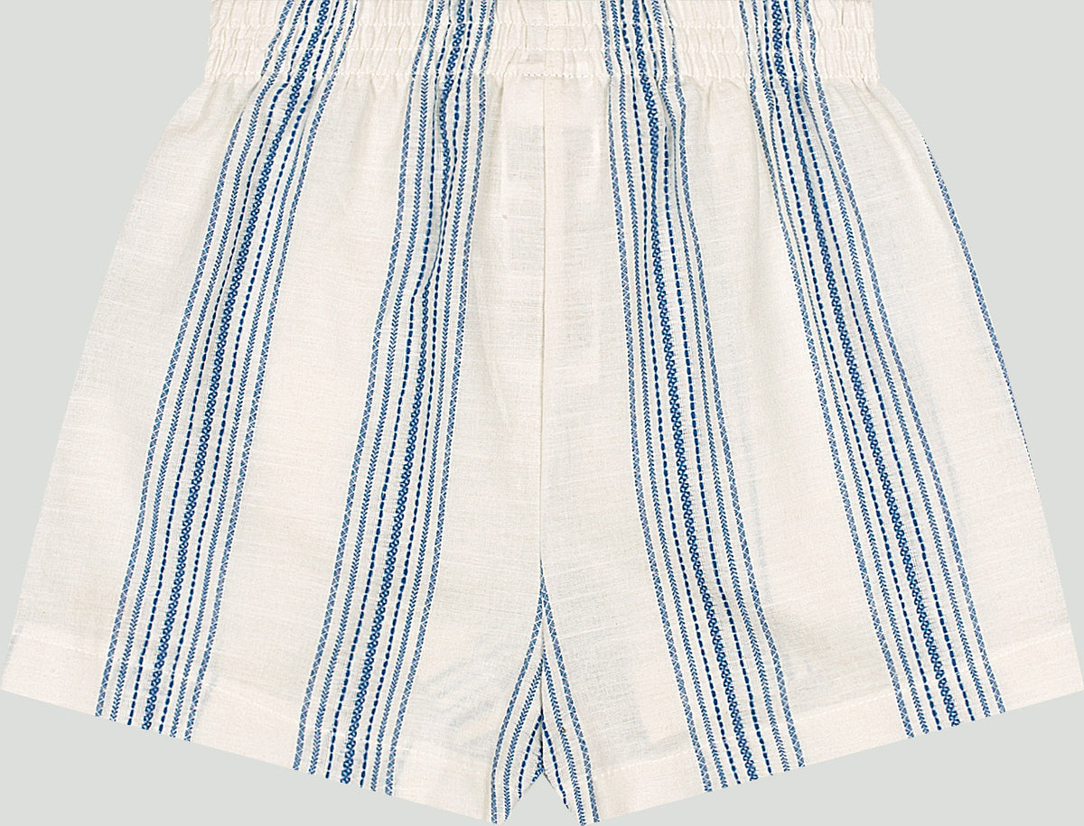Set conjunto camisa short blanco azul rayas niña Up Baby 47207-184141