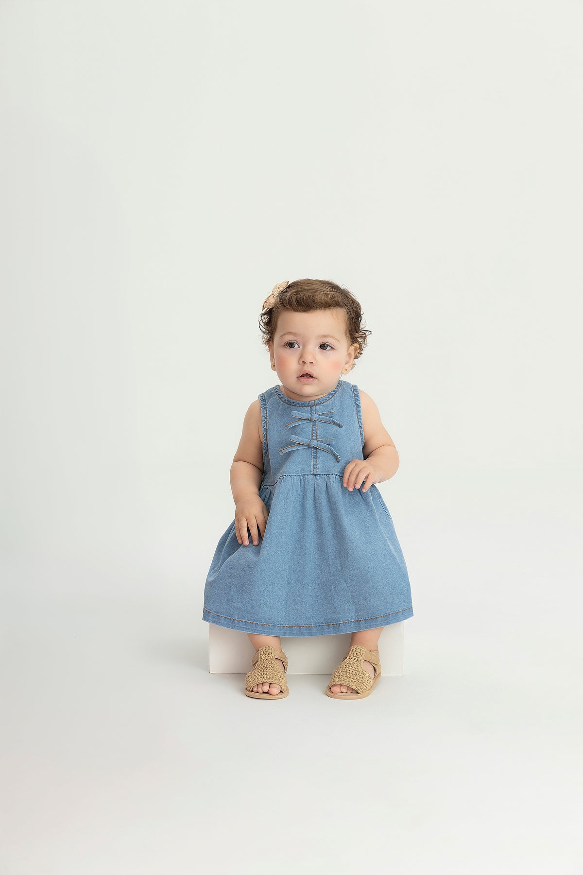 Vestido azul jeans chongo coquette bebe niña Up Baby 47267-184036