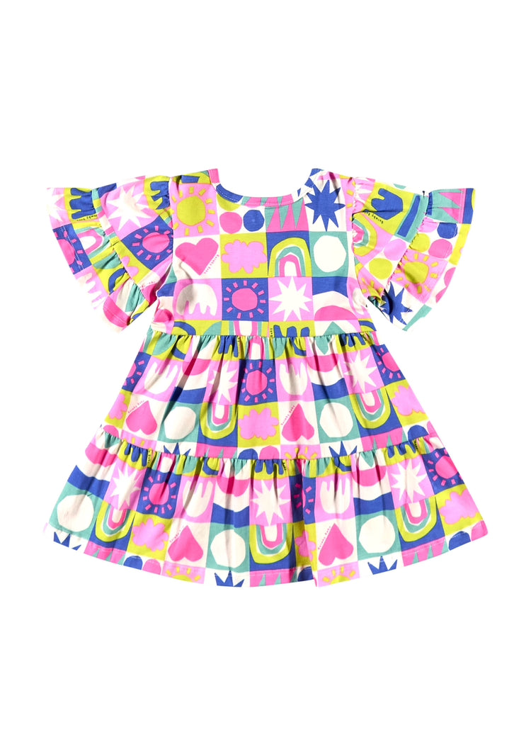 Vestido bebe niña colores quimby 34139-AB2170 revuelos promo 3x1000