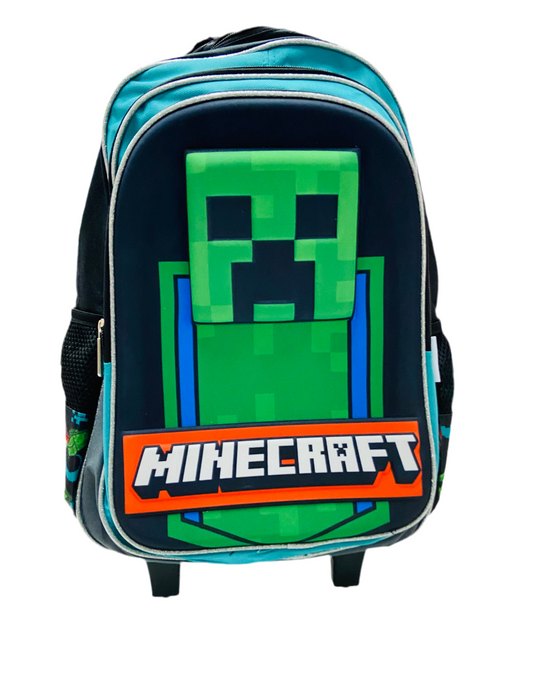 Mochila con ruedas minecraft azul celeste 16 pulgadas M34-220202