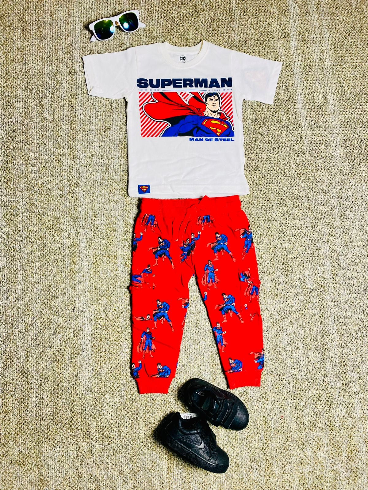 Set 2 piezas pijama superman camisa blanca niño C9-SM-1039N 490445