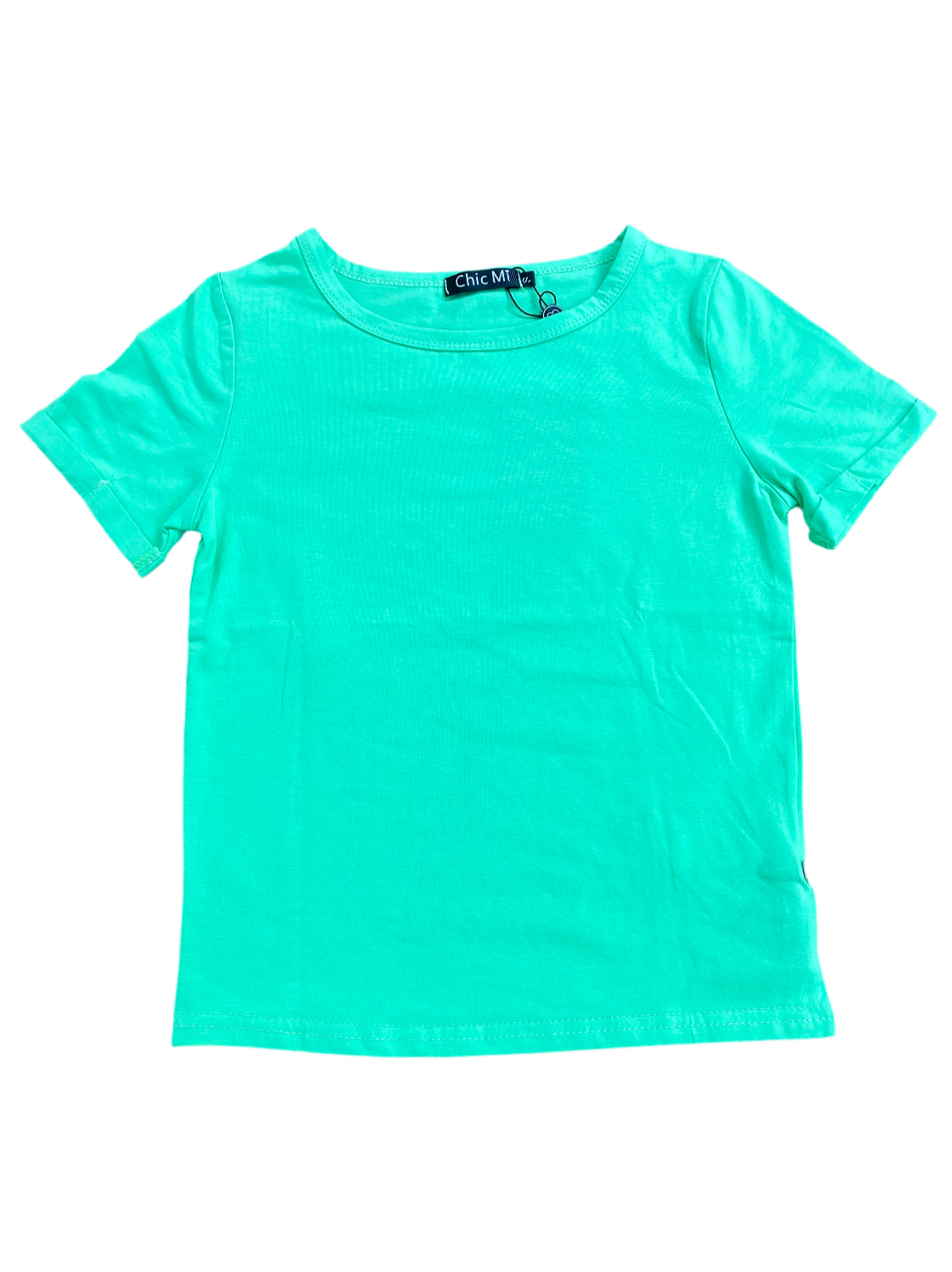 Camisa crop top basic Verde Lima algodón camiseta CTD1154-10 395280