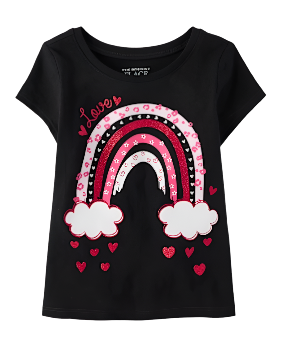 Camisa negra arcoiris Childrens Place niña