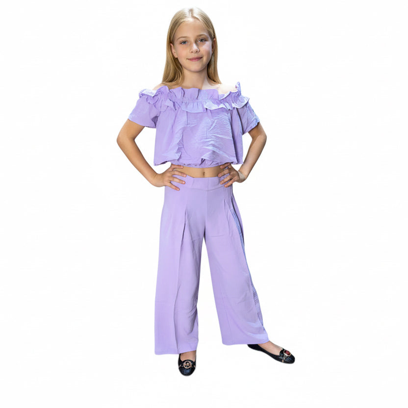 Set 2 piezas niña morado pantalón camisa Chic mi CSG1208-5 590490