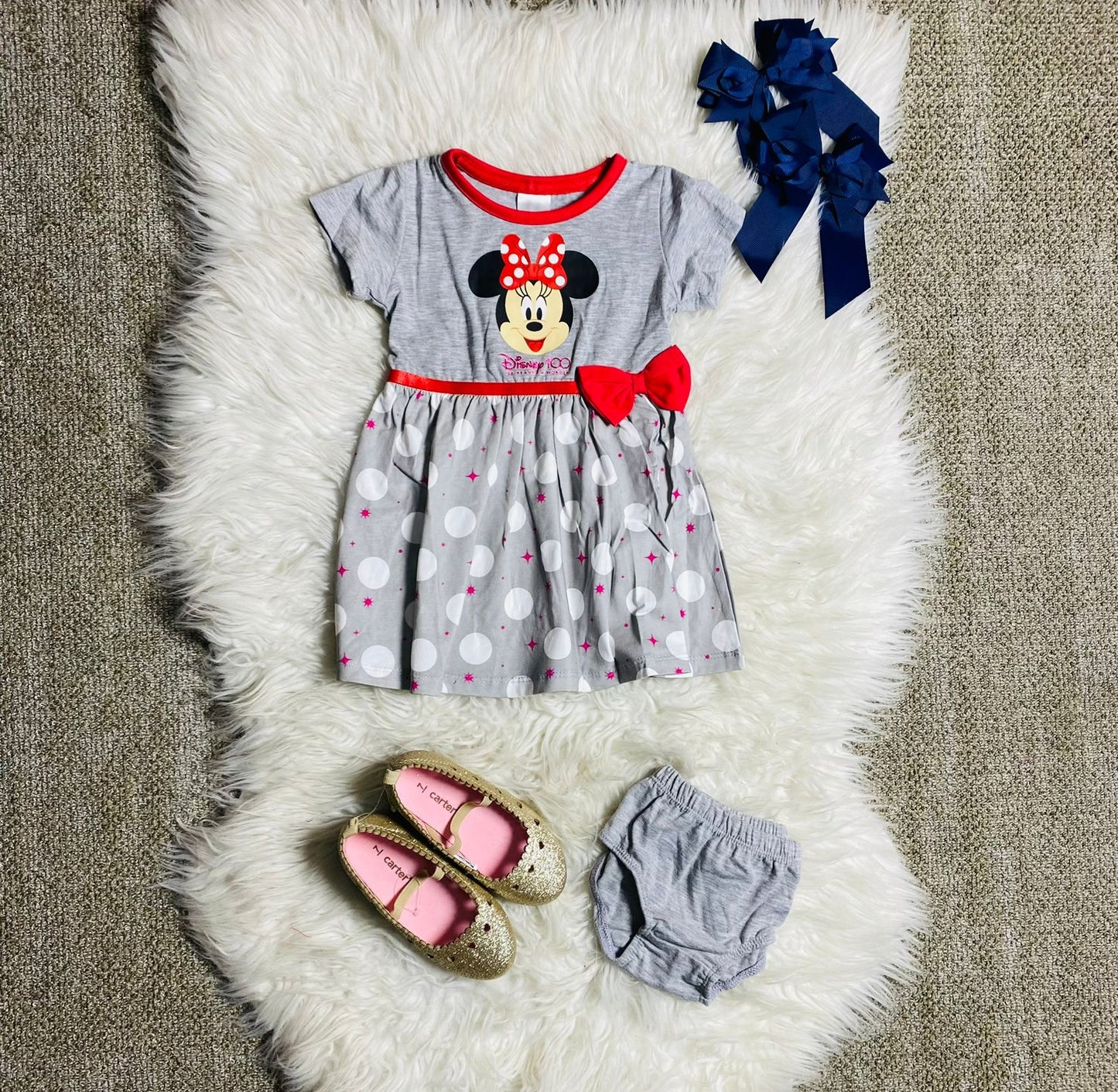 Vestido gris Minnie Disney bebe niña D10-MI-1288B