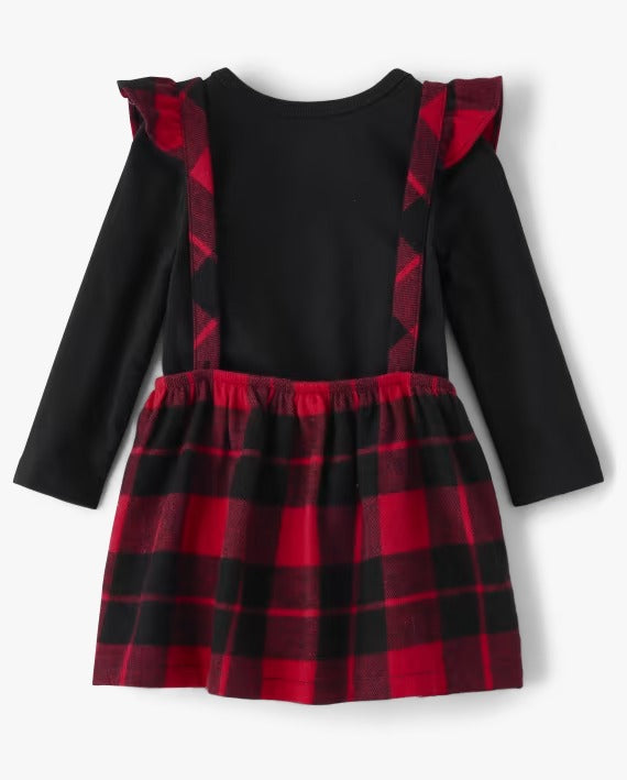Vestido overall cuadros Children's Place 03m a 9m 12565488