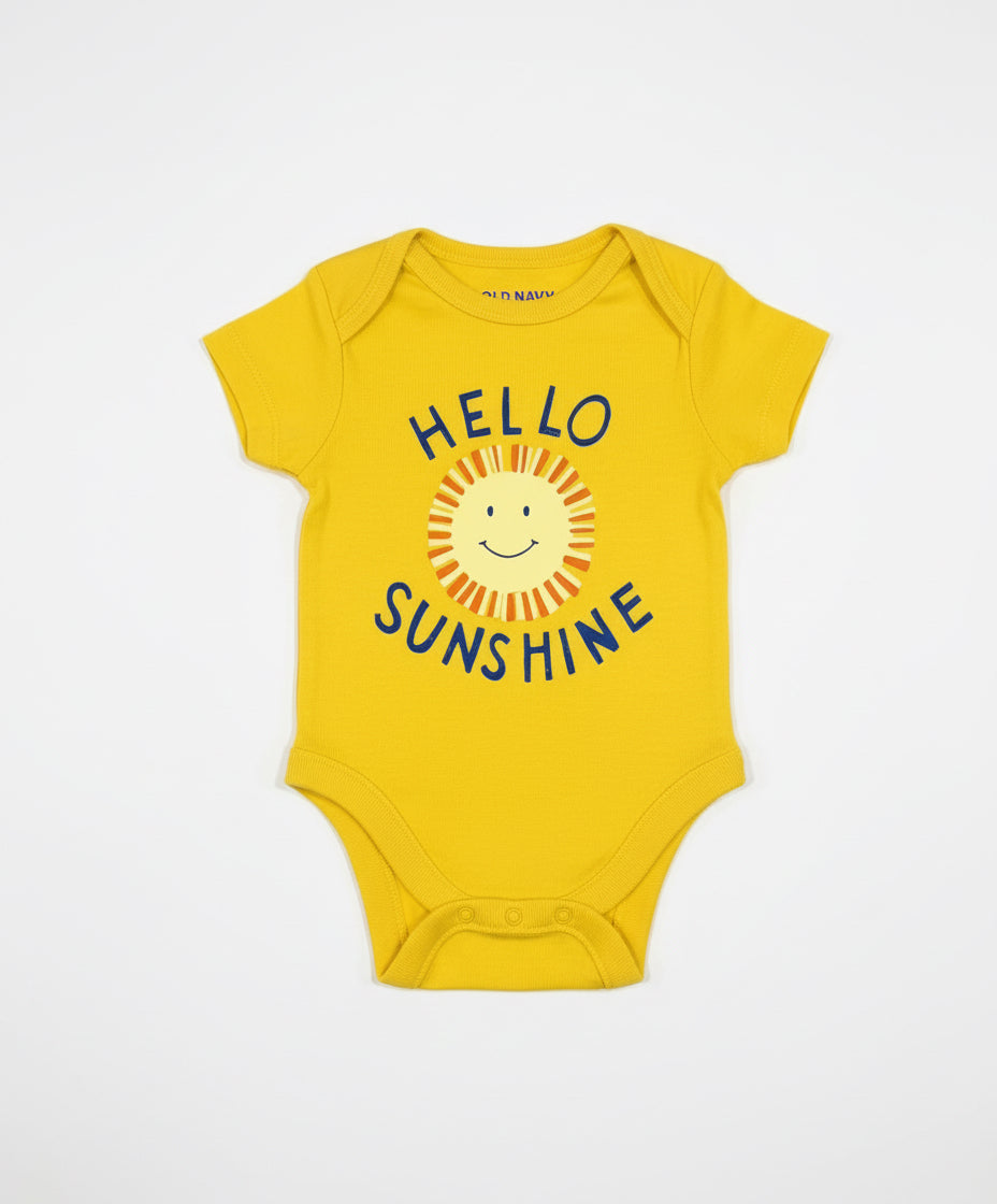 Mameluco amarillo old navy bebe niña bebe niño unisex hello sunshine ☀️