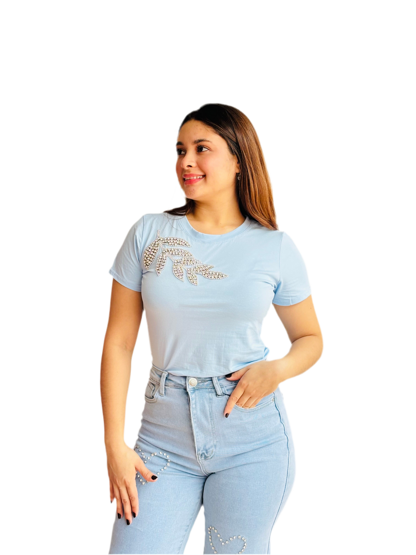 Blusa para Dama azul celeste CTD1227-19 590390