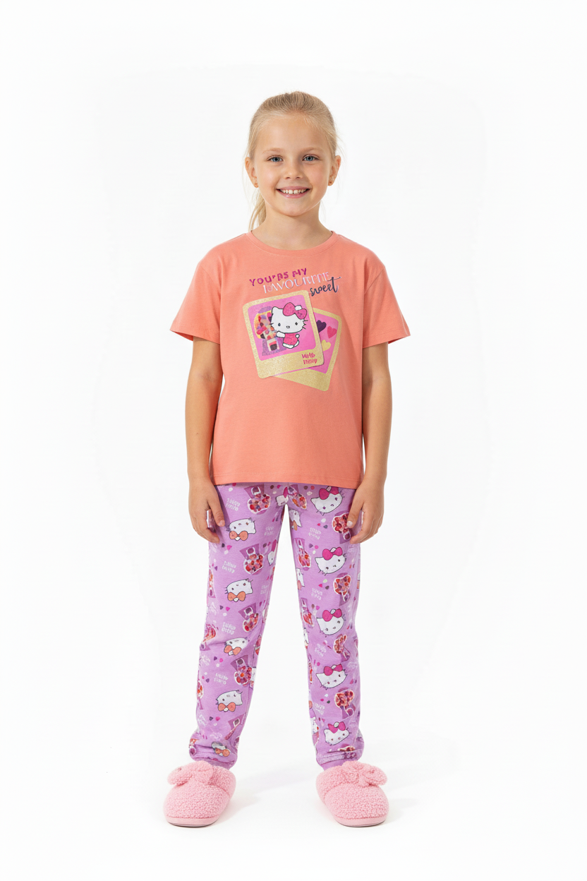 Pijama pantalón largo camisa manga corta hello kitty St Jacks niña 2080180003 promo