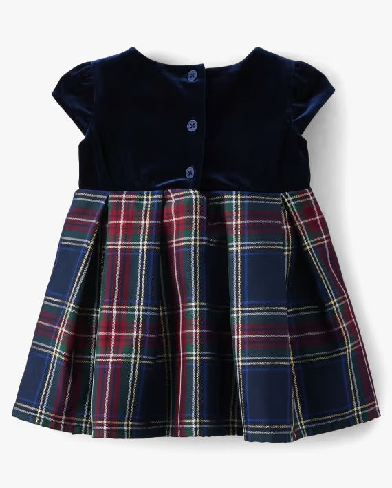 Vestido cuadros azul Childrens Place bebe y niña 29935088