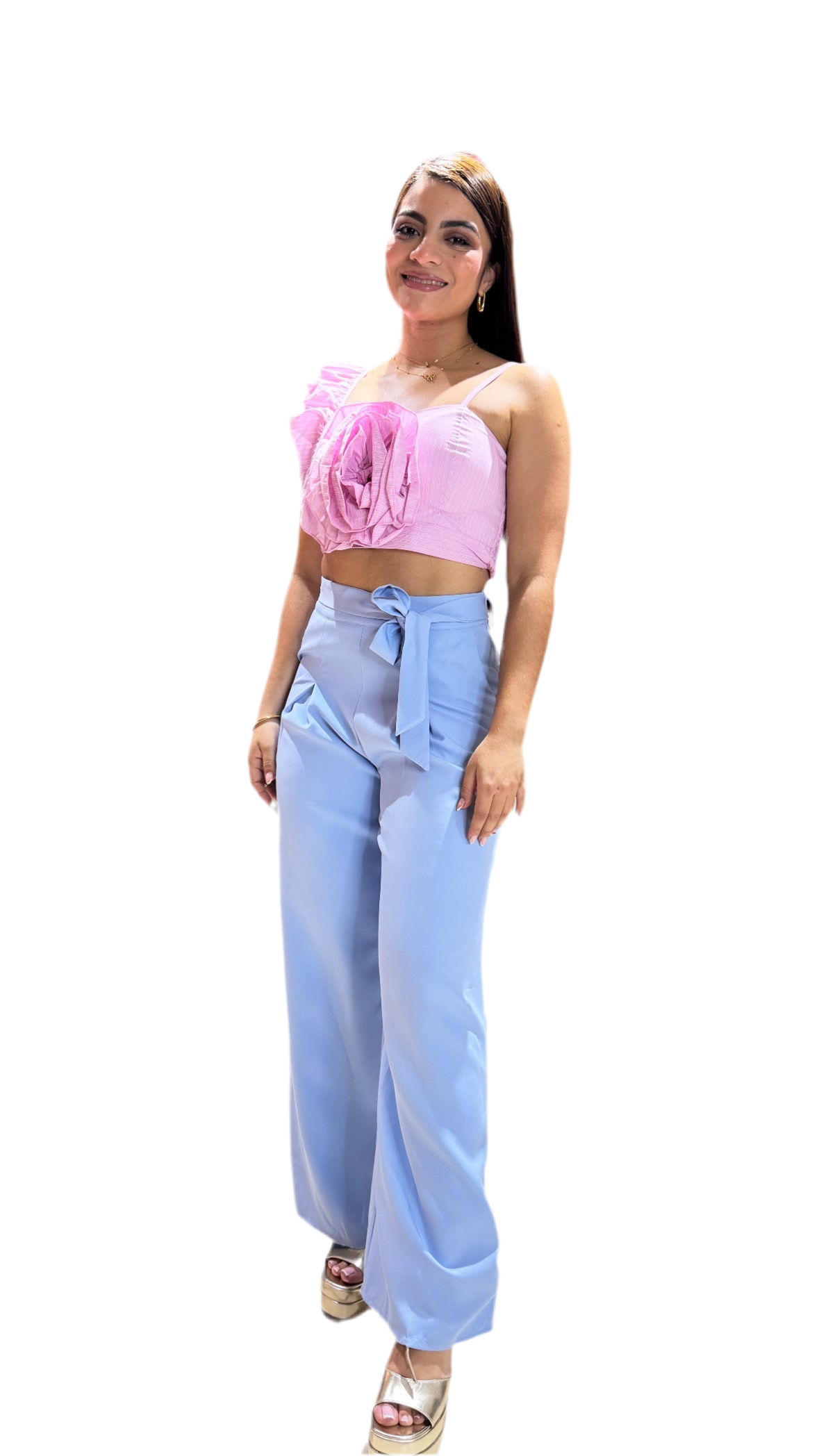 Pantalon Dama Azul Celeste Tela Formal INT3:1736 690590490