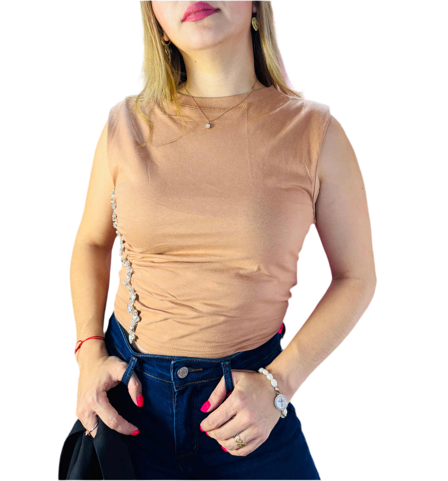 Camisa para dama nude CTD1182-17 395295