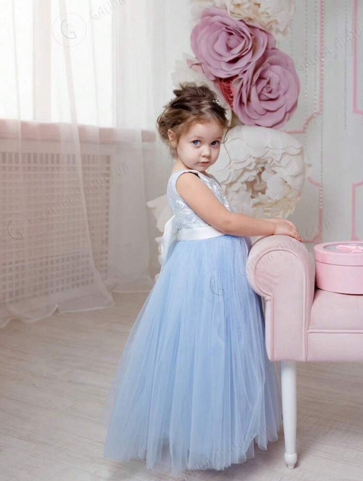 Vestido celeste gala eventos niña