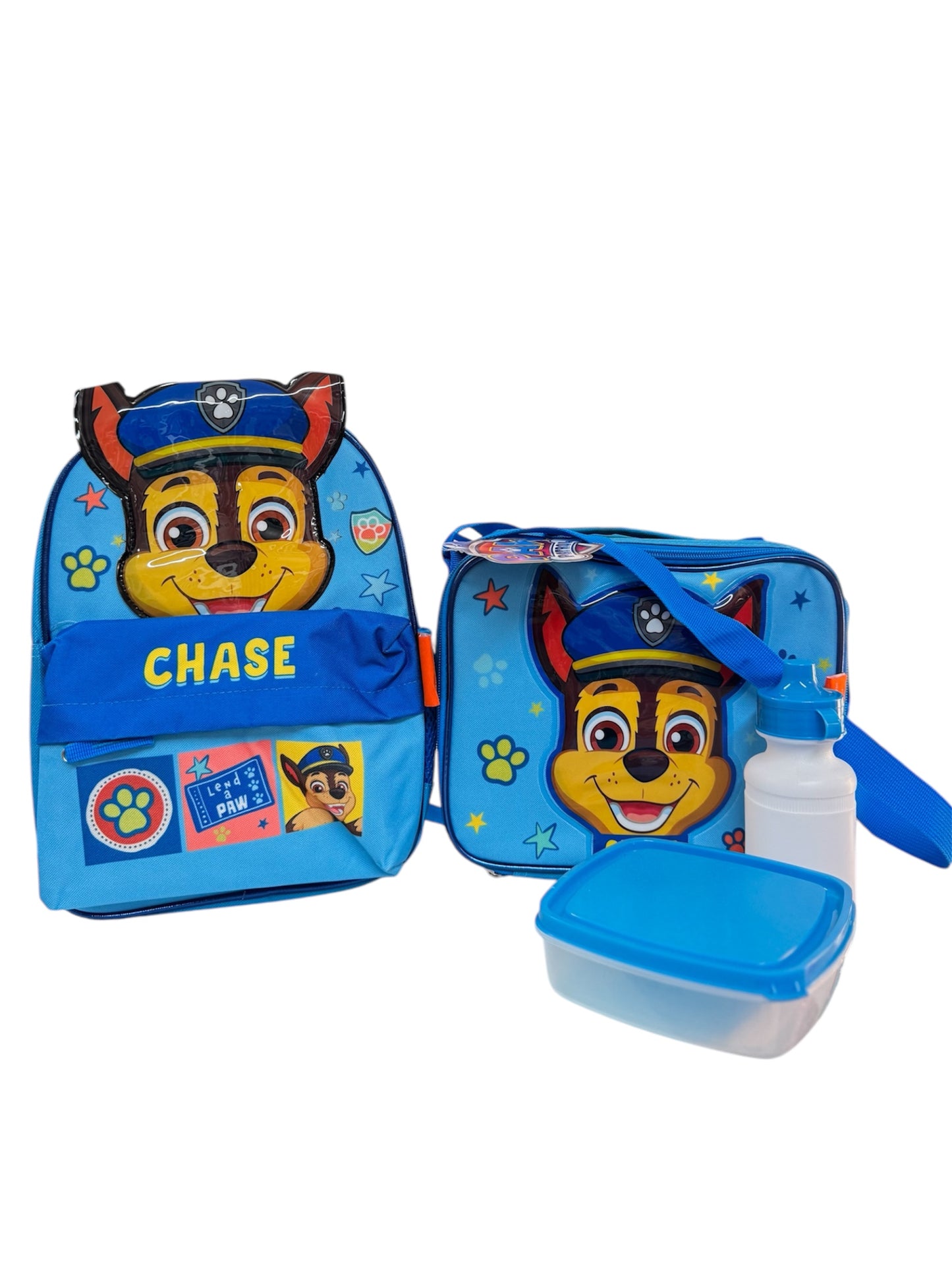 Mochila y lonchera chase paw patrol y accesorios