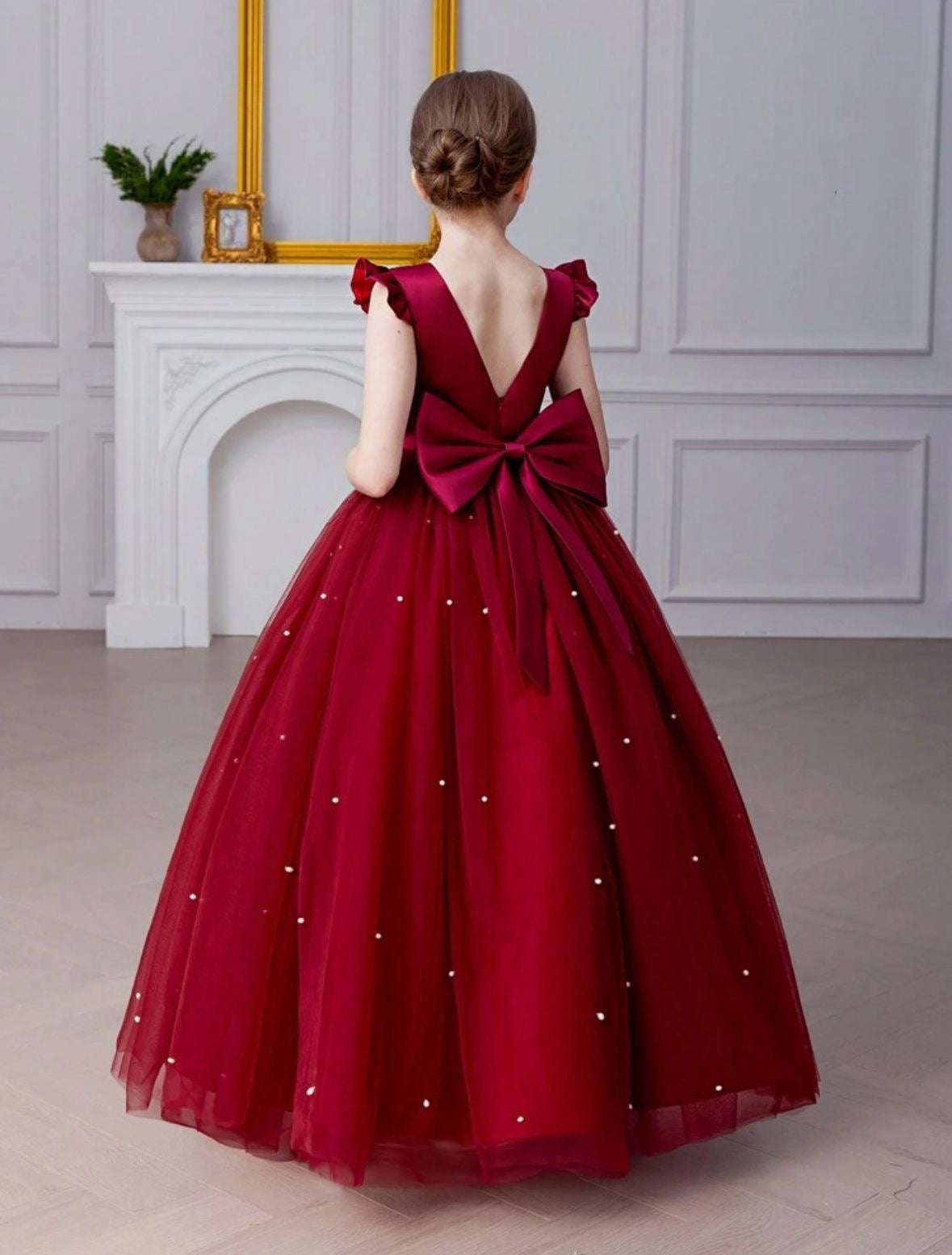 Vestido rojo evento gala niña