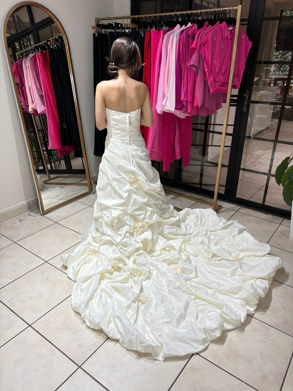 Vestido gala dama blanco novia talla 4