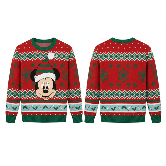 Sueter navideño Mickey hombre B1-AD-1201G verde rojo