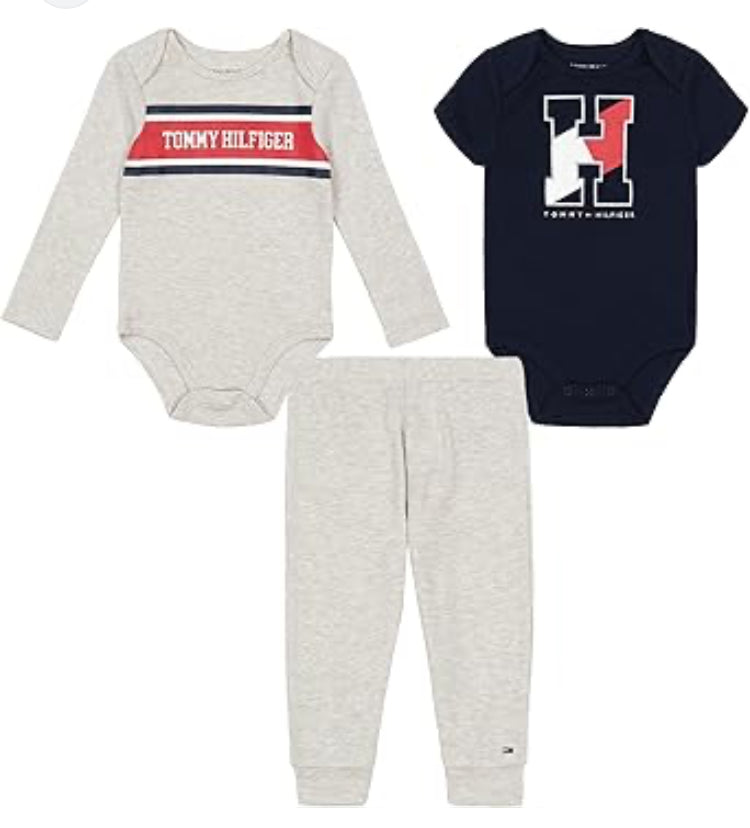 Set 3 pieza mameluco Tommy Hilfiger niño