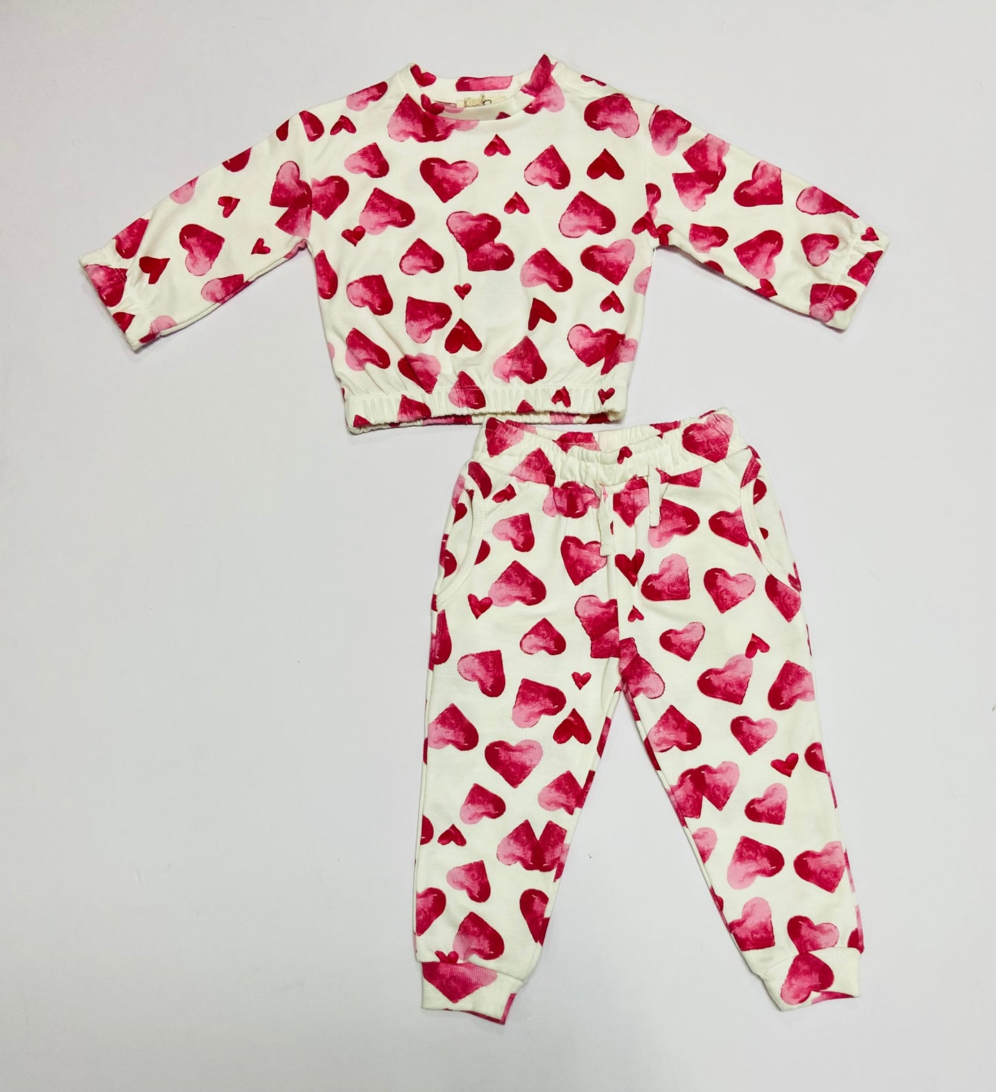 Set 2 piezas corazones bebe niña