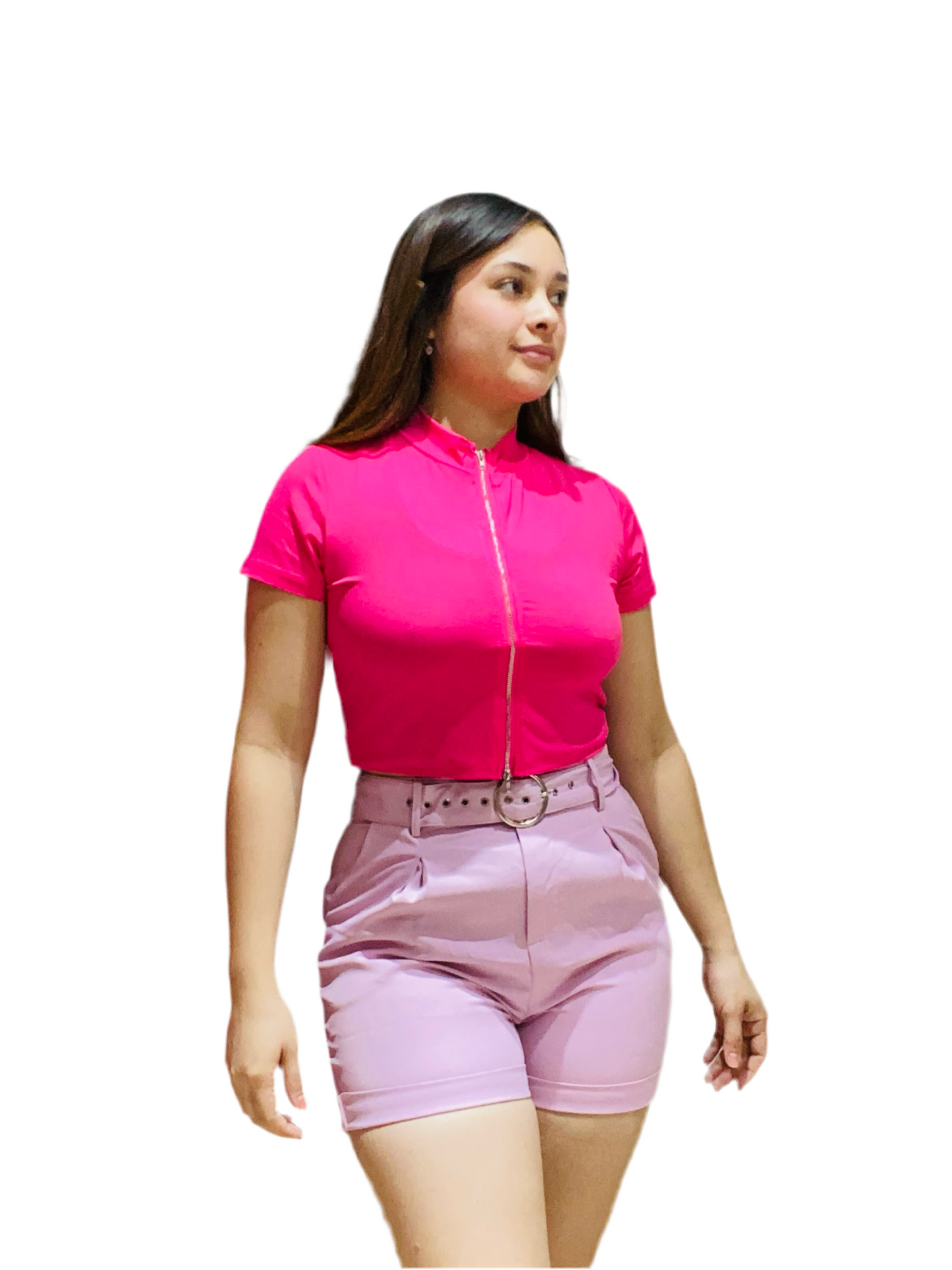 Short tiro alto con faja tela formal lila INT7-1740 7450122116821 445315 promo 4x1000