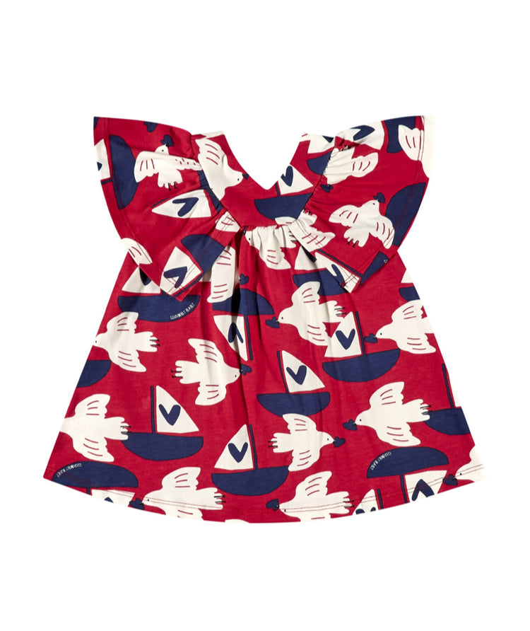 Vestido bebe niña rojo quimby 34131-AB2168 ave corazón promo 3x1000