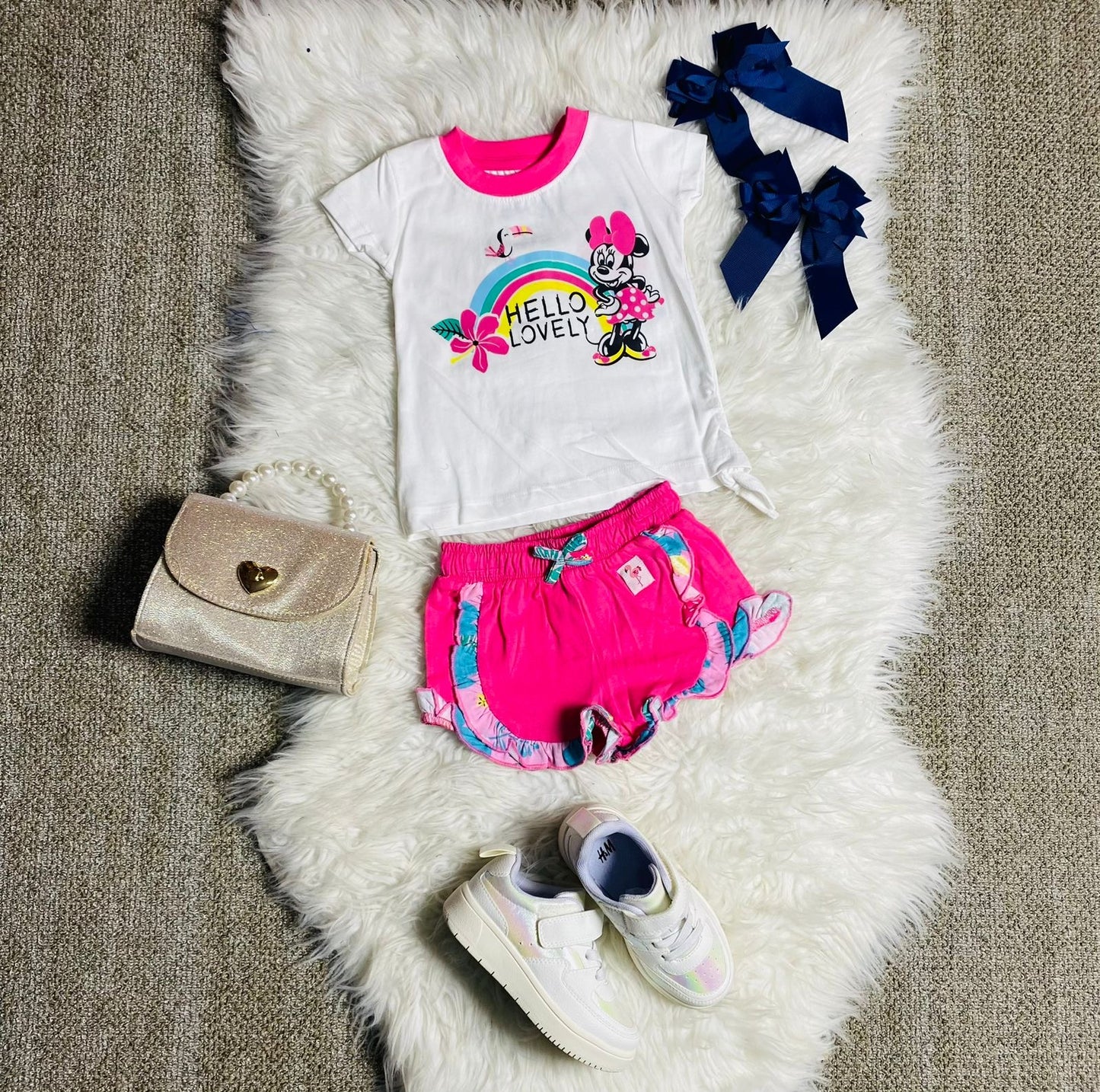 Set 2 piezas camisa blanca bebe niña minnie disney promo 3x1000