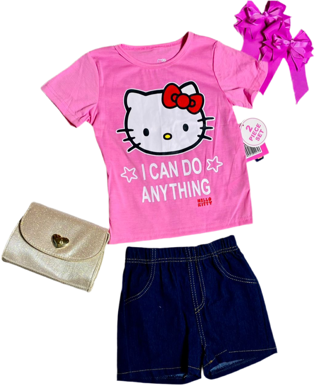 Set conjunto Hello Kitty camisa rosada short azul H9-HK-100D 490390