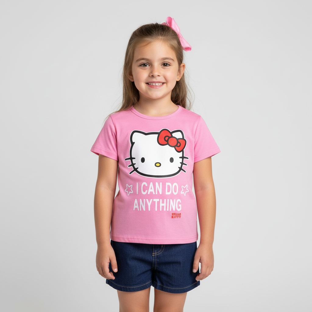 Set conjunto Hello Kitty camisa rosada short azul H9-HK-100D 490390