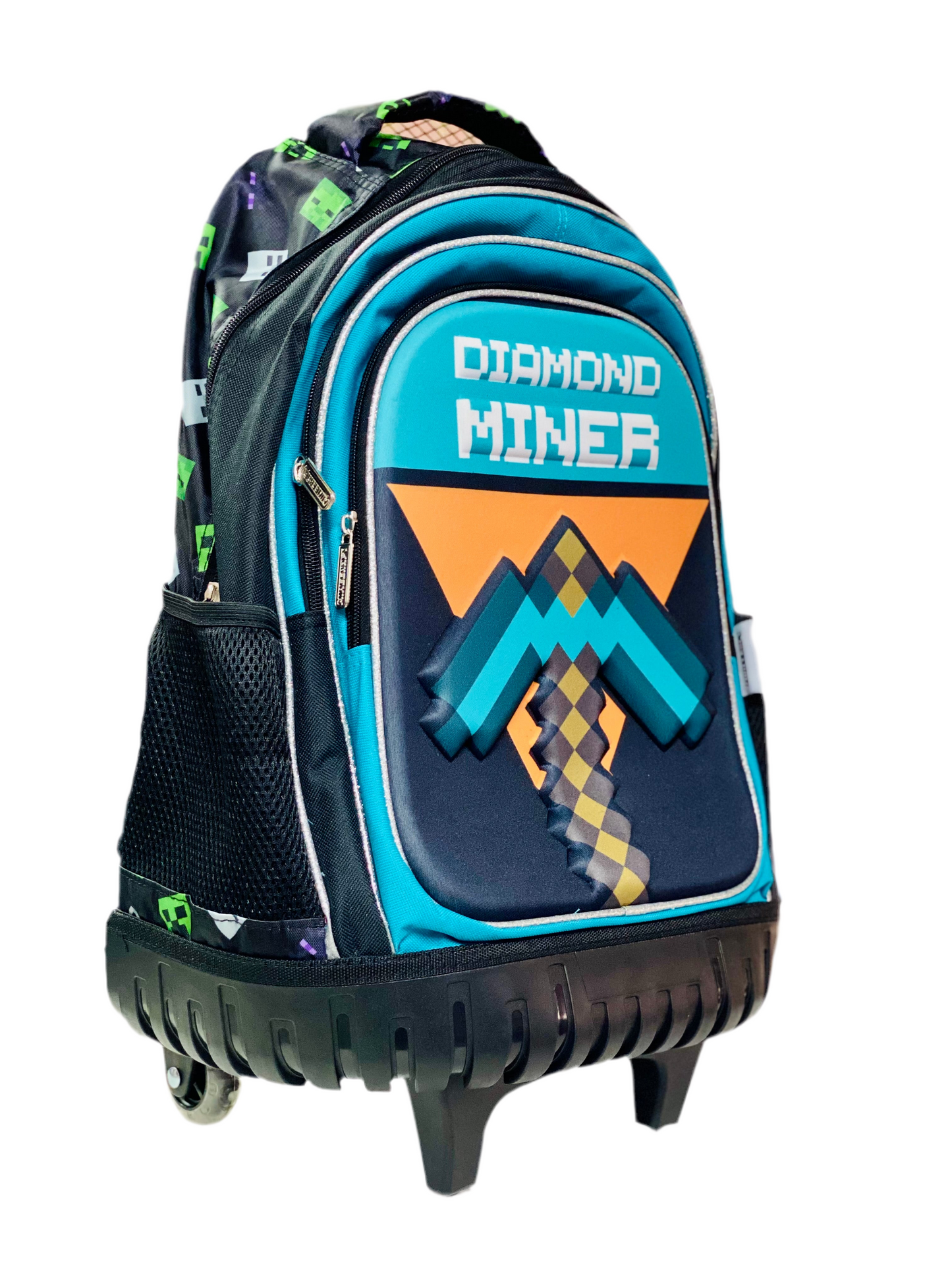 Mochila ruedas azul Minecraft diamond Carretilla 17 pulgadas M34-220199