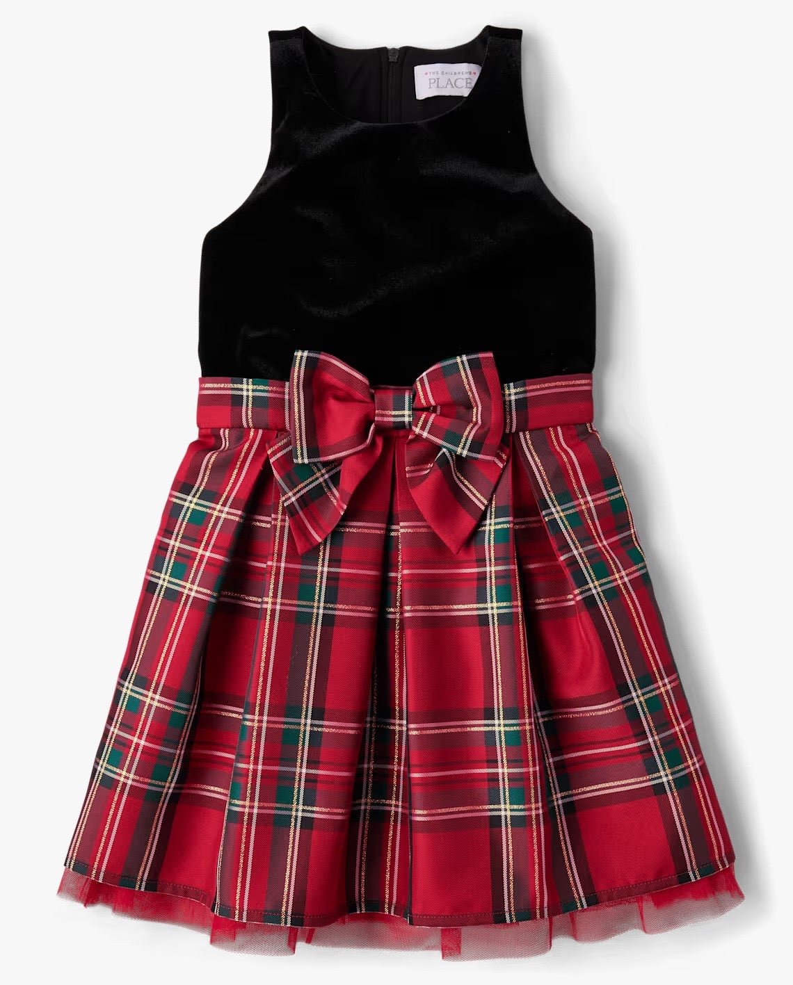 Vestido negro cuadros rojos niña Childrens Place 77309168