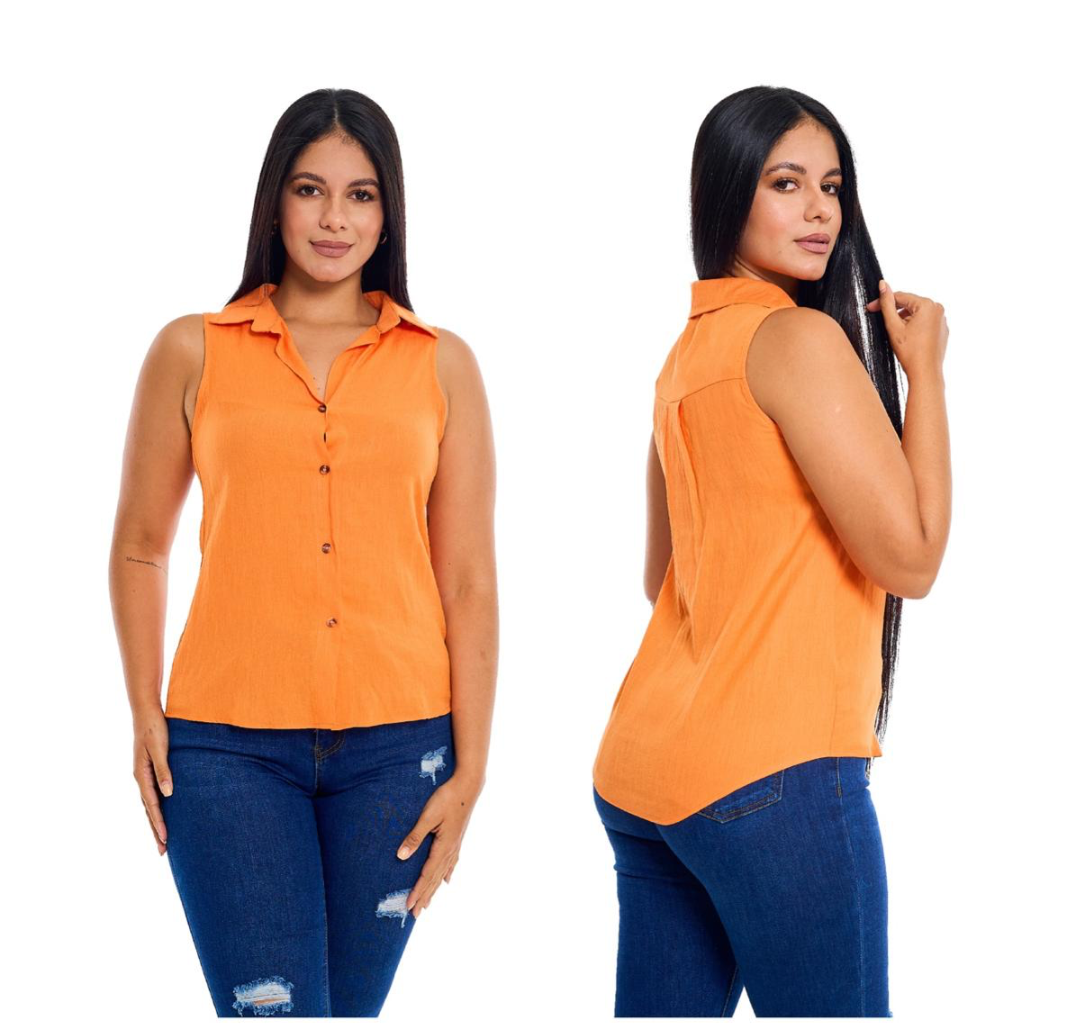 Camisa dama mujer naranja CTD1141-8 490390 promo 3x1000