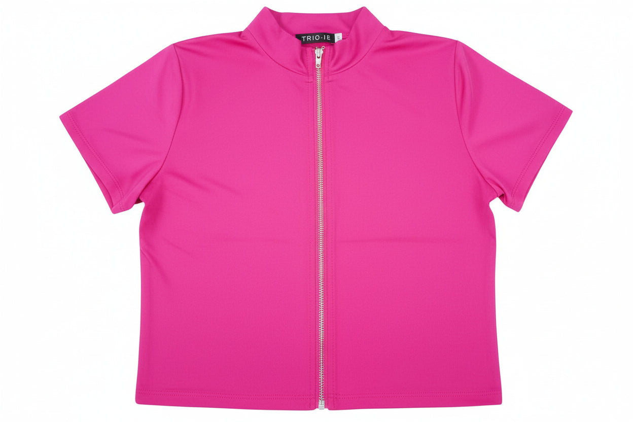 Camisa top zíper mujer dama IN1-1746 390290 fucsia promo 4x1000