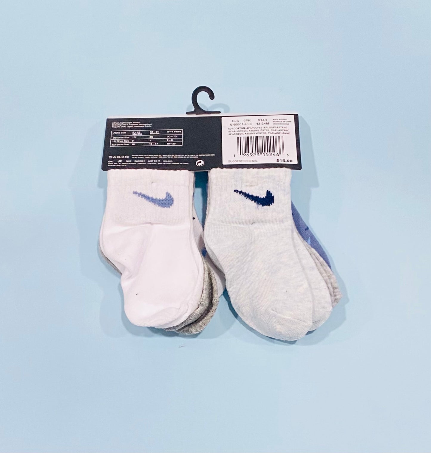 Calcetines set 6 pack azul gris blanco Nike niño niña