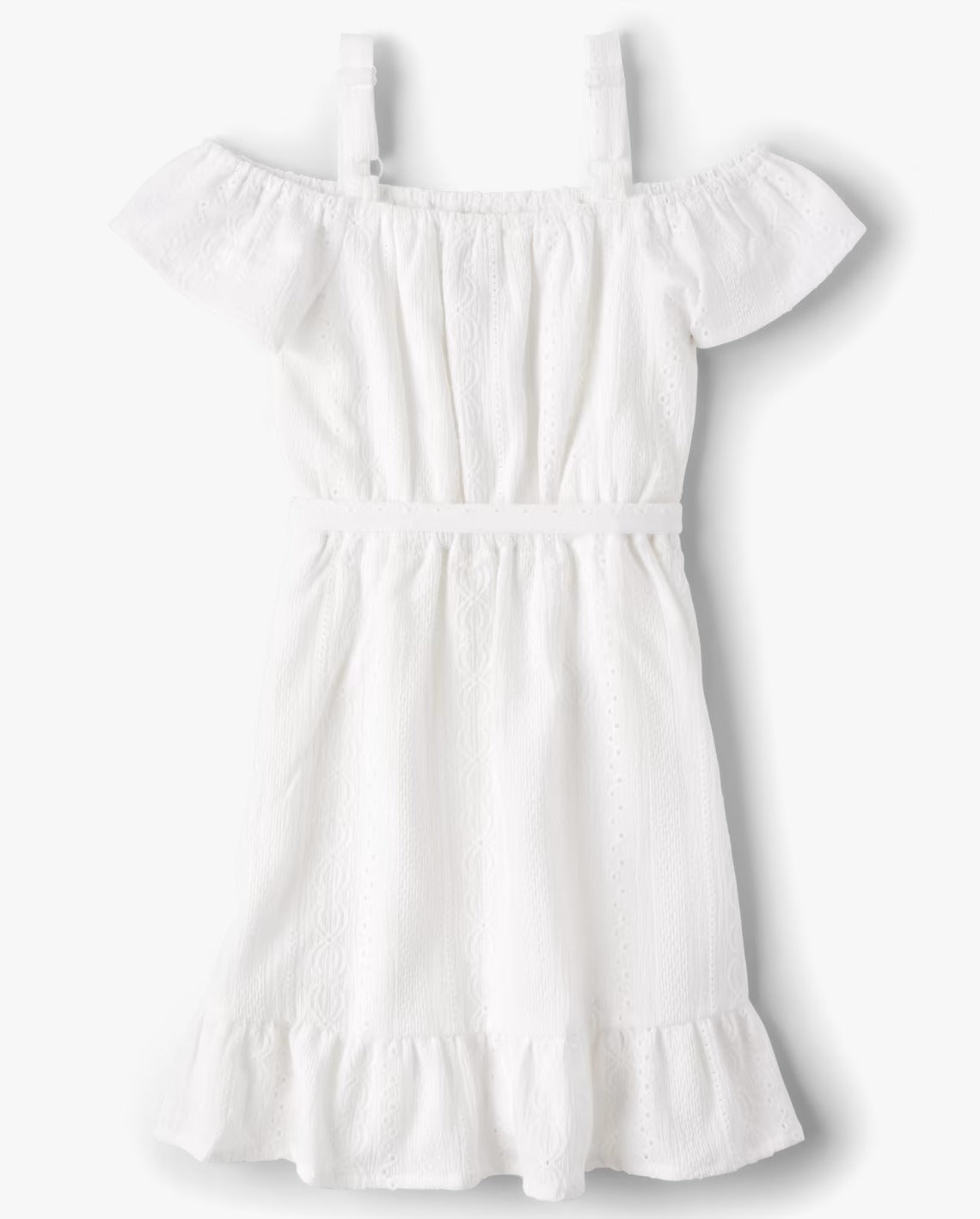 Vestido childrens place niña blanco blonda 87578096