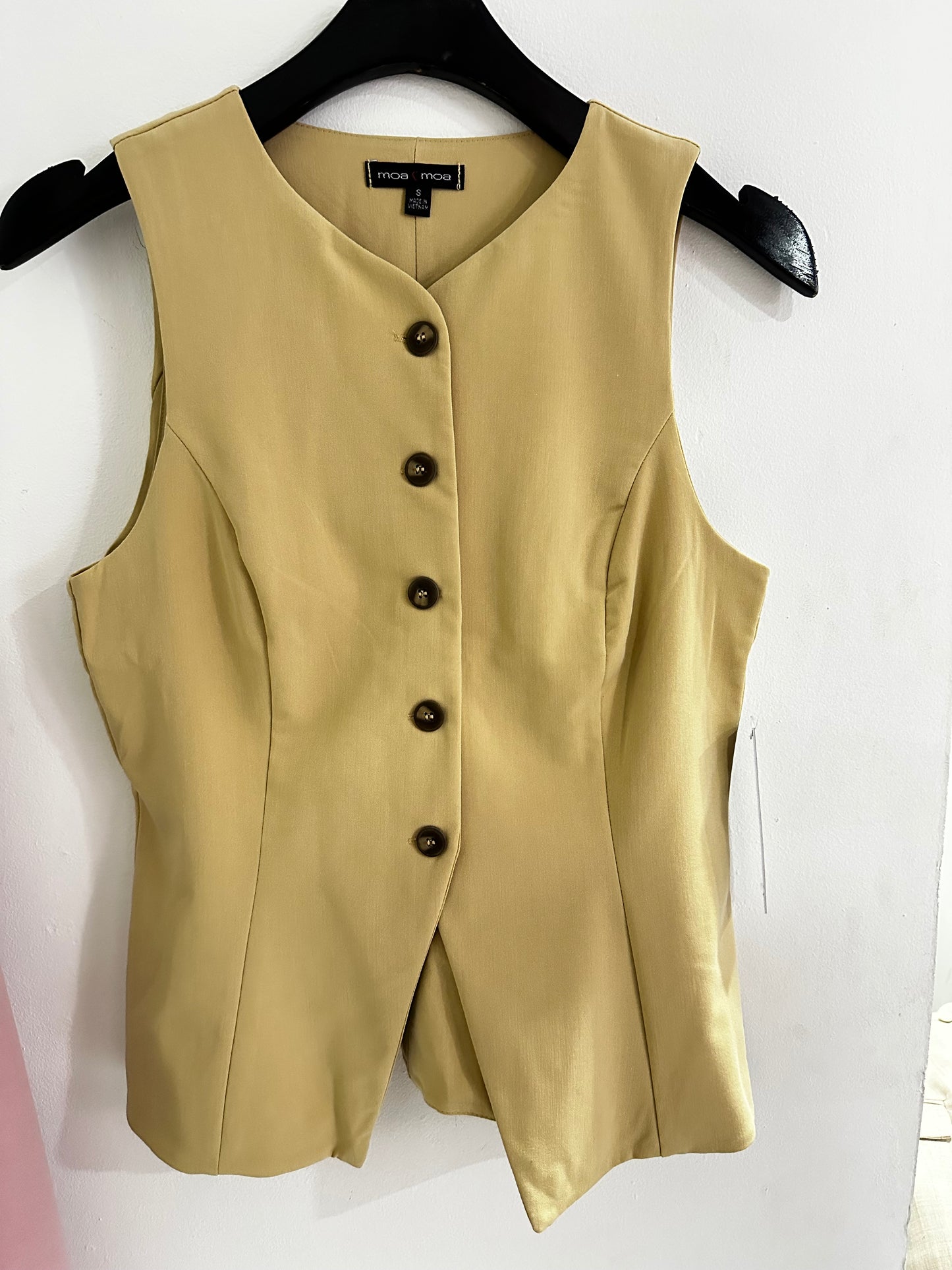 Camisa chaleco blazer caqui beige dama mujer