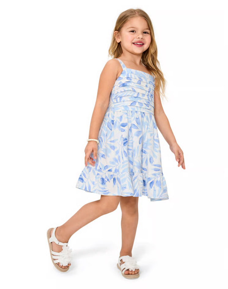 Vestido blanco con azul flores Gymboree niña 3053058