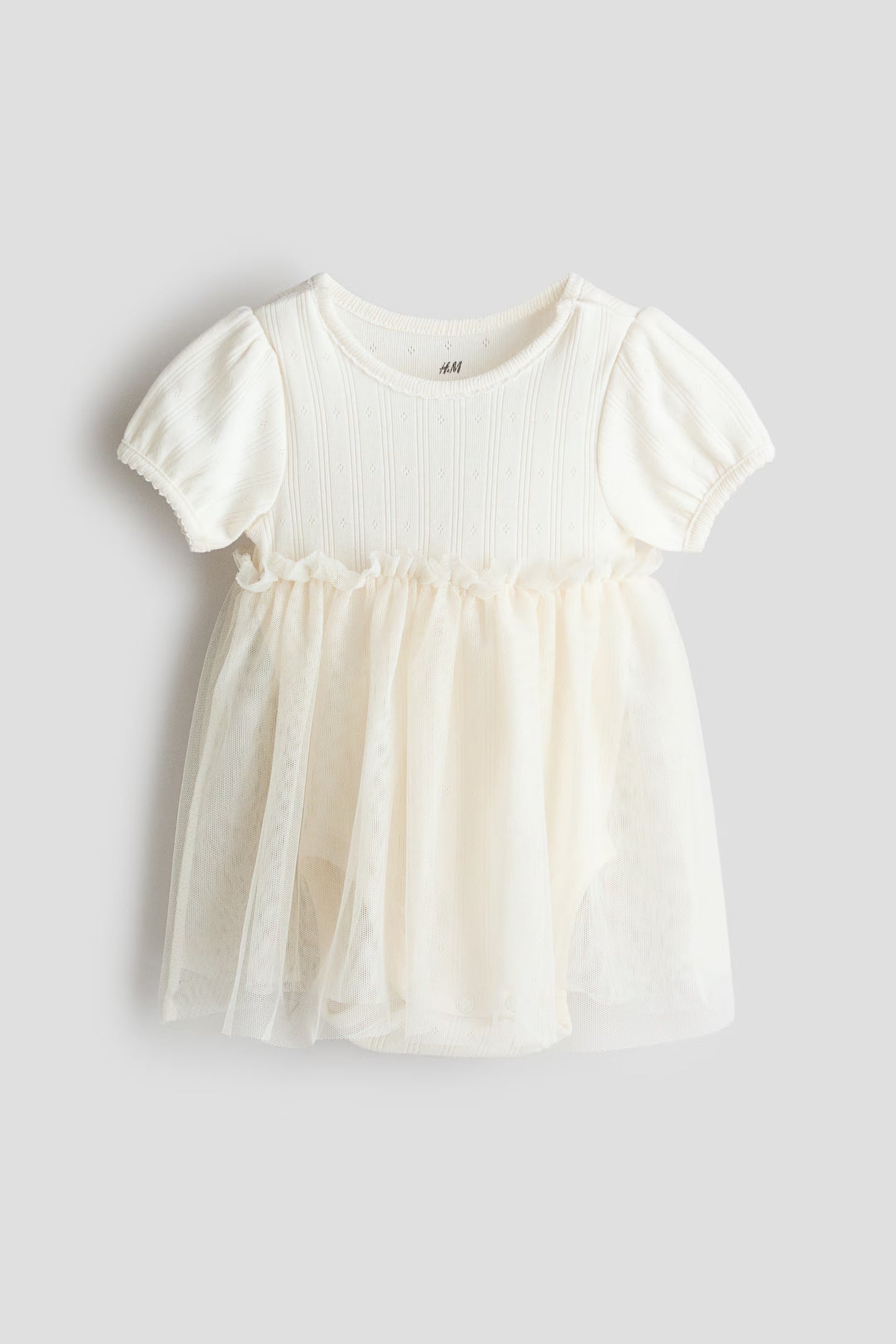 Vestido beige bebe niña H&M 1323237001