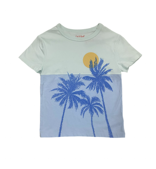 Camisa Cat & Jack Niño azul palmeras