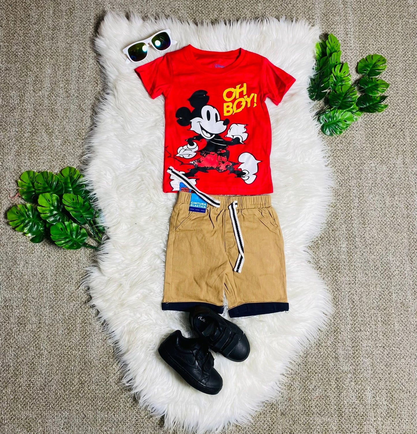 Set conjunto 2 piezas Mickey camisa roja bebe niño D9-MK-1303B 545490