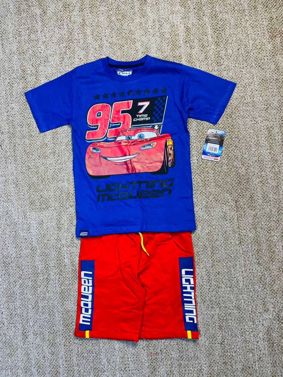 Set 2 piezas rayo McQueen cars short rojo camisa azul niño A9-C3-154N 545490