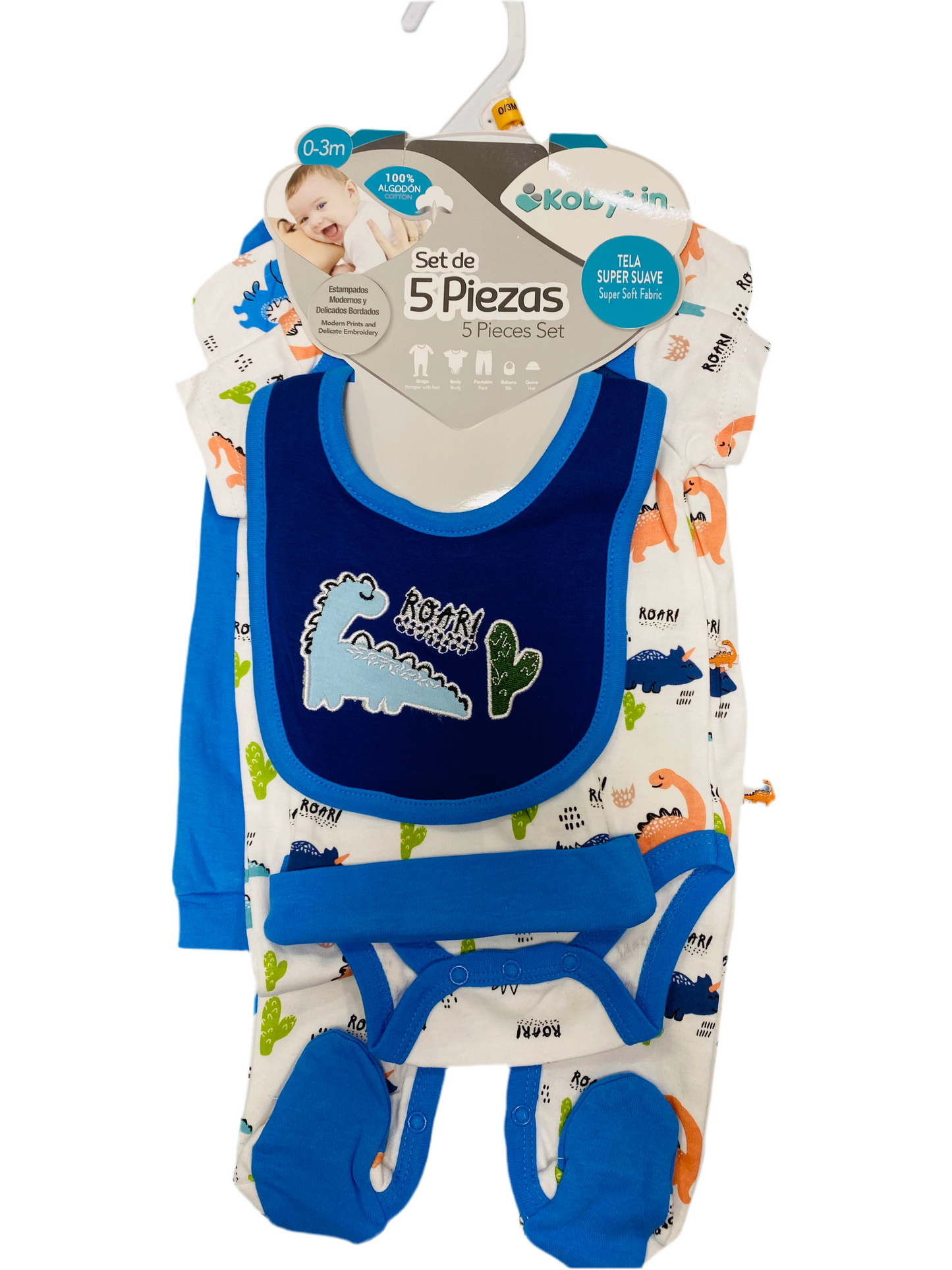 Set de 5 piezas dinosaurio Niño Kobytin