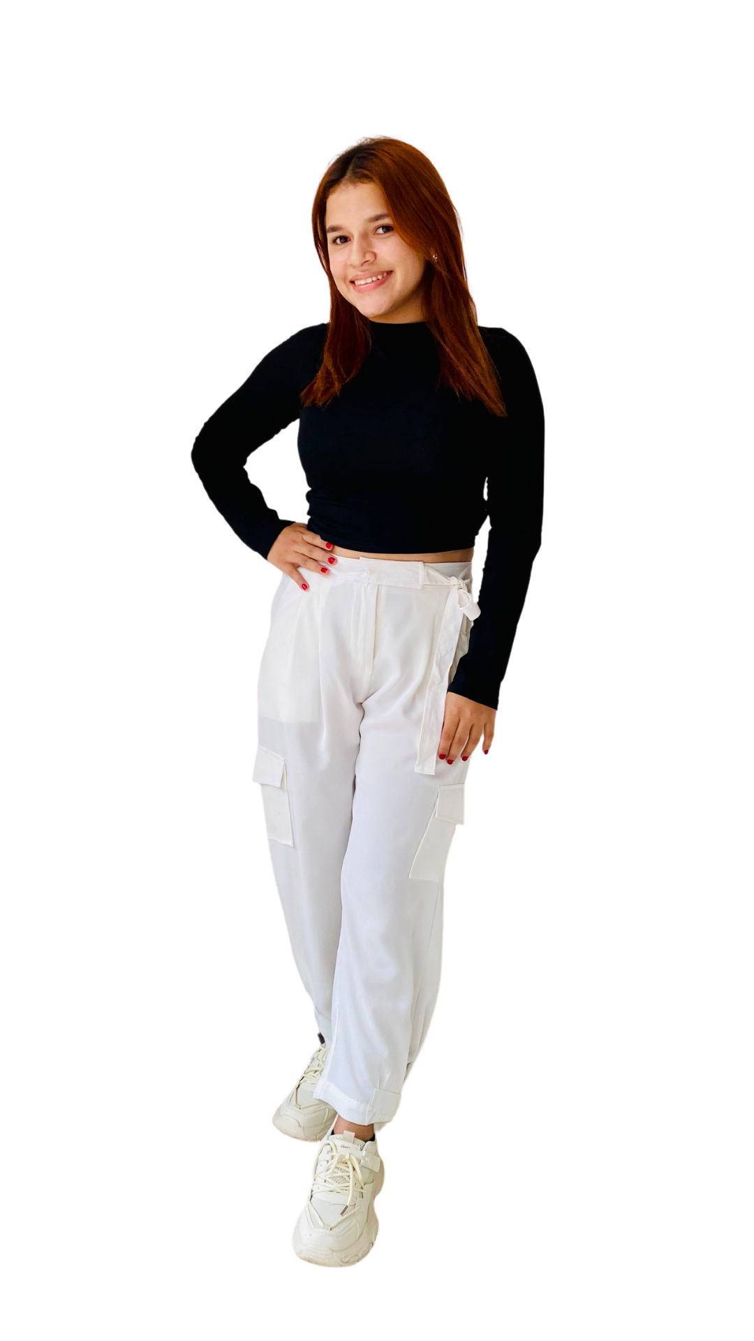 Pantalón tela cargo dama Blanco PR3-965 690590490