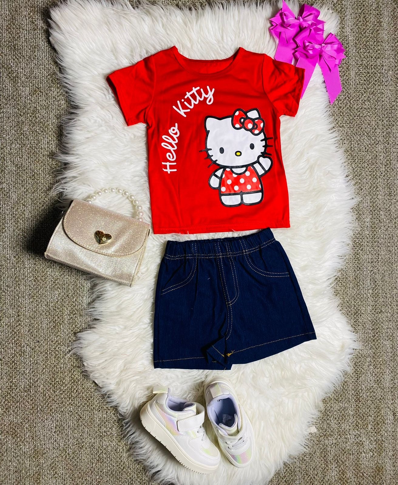 Set 2 piezas niña camisa roja Hello Kitty H9-HK-102D 490390